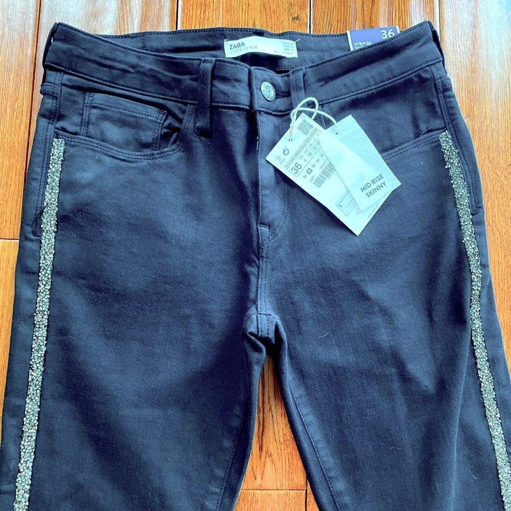 Zara black skinny jeans sz 36 (26 or 4 US)